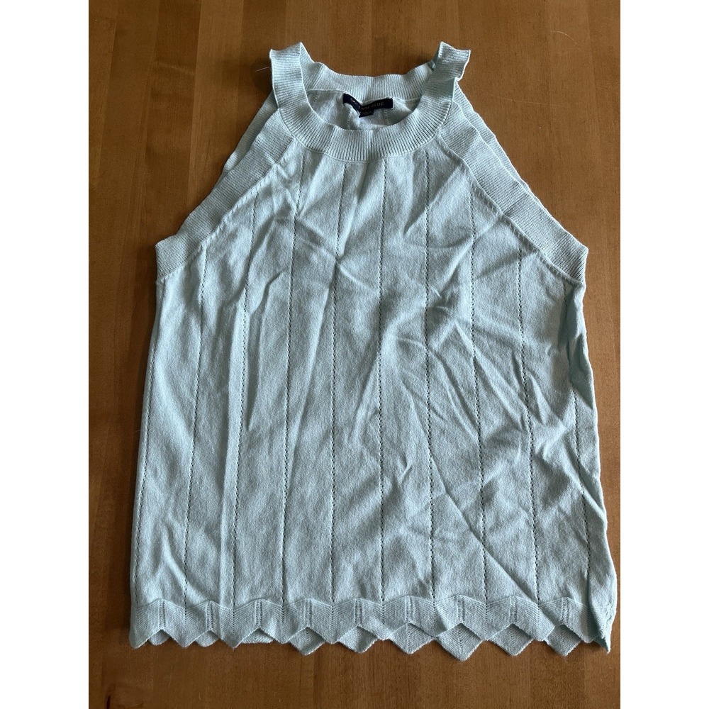 Skies Are Blue Women's Knit Light Blue Tank Sz XS High Neck Classic